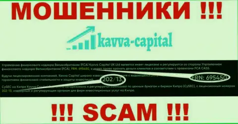Вы не возвратите финансовые средства из компании Кавва-Капитал Ком, даже зная их номер лицензии на осуществление деятельности с официального web-ресурса
