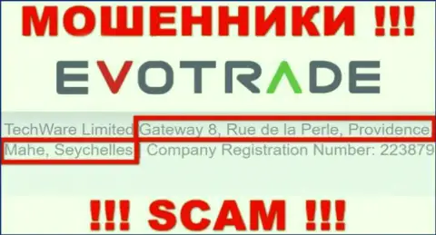 Из конторы EvoTrade забрать обратно вложения не выйдет - эти internet ворюги осели в офшоре: Gateway 8, Rue de la Perle, Providence, Mahe, Seychelles
