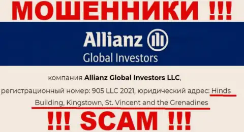 Офшорное расположение Allianz Global Investors LLC по адресу Hinds Building, Kingstown, St. Vincent and the Grenadines позволяет им беспрепятственно обворовывать