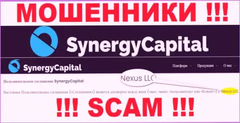 Юридическое лицо, которое владеет интернет-мошенниками Synergy Capital это Нексус ЛЛК