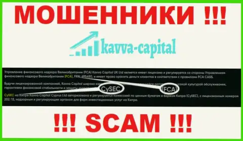 CySEC - это мошеннический регулирующий орган, будто бы курирующий деятельность Kavva Capital Com