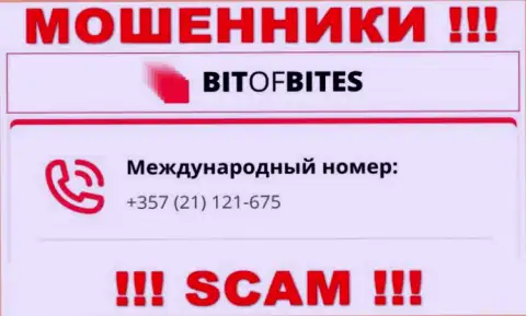 С какого именно номера будут названивать интернет мошенники из компании BitOfBites Com неизвестно, у них их немало