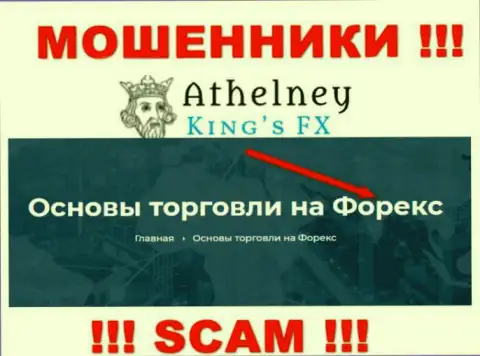 Не вводите денежные средства в Athelney FX, тип деятельности которых - Форекс