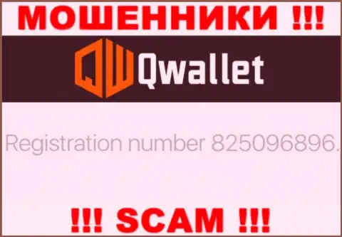 Организация Q Wallet представила свой регистрационный номер у себя на сервисе - 825096896