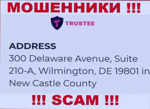 Контора Трасти Кошелек находится в офшоре по адресу 300 Delaware Avenue, Suite 210-A, Wilmington, DE 19801 in New Castle County, USA - однозначно интернет мошенники !!!