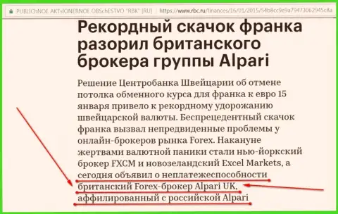 Alpari - это мошенники, которые признали своего валютного брокера банкротом