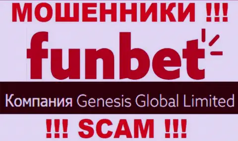 Данные о юридическом лице организации ФунБет, им является Genesis Global Limited
