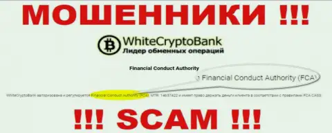 WhiteCryptoBank - это интернет мошенники, деятельность которых крышуют такие же разводилы - Financial Conduct Authority