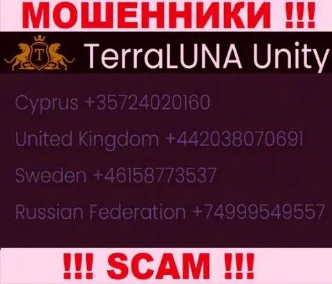 Вызов от интернет-мошенников TerraLuna Unity можно ждать с любого номера телефона, их у них немало