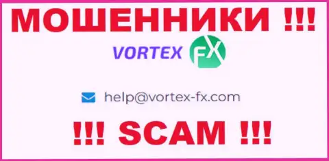 На онлайн-сервисе Вортекс ФХ, в контактных сведениях, предложен е-мейл указанных аферистов, не стоит писать, лишат денег