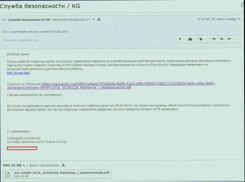KokocGroup защищают forex-мошенников ФхПро Ру Ком