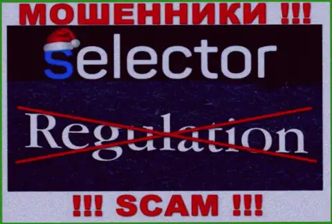 Знайте, организация Selector Casino не имеет регулятора - это ВОРЮГИ !!!