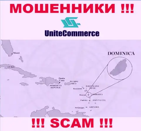 Unite Commerce зарегистрированы в оффшорной зоне, на территории - Содружества Доминики