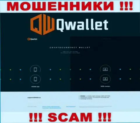Информационный ресурс мошеннической компании QWallet - QWallet Co
