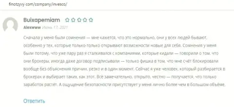 Игроки поделились своим мнением об Форекс-дилинговой организации INVFX Eu на сайте ФинОтзывы Ком