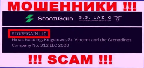 Информация о юридическом лице Storm Gain - им является контора STORMGAIN LLC