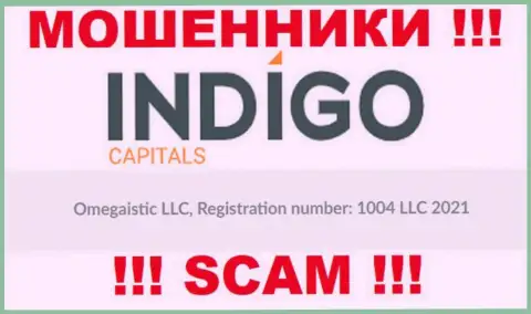 Номер регистрации очередной жульнической конторы Indigo Capitals - 1004 LLC 2021