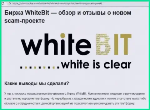 White Bit - это компания, совместное сотрудничество с которой доставляет лишь убытки (обзор неправомерных деяний)
