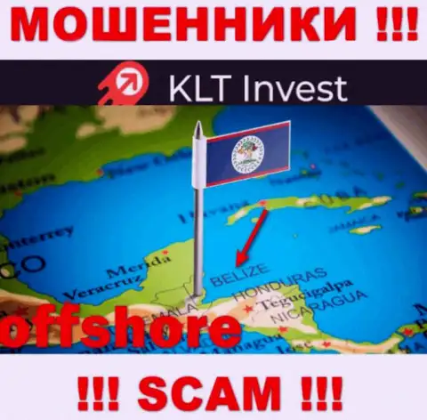 KLT Invest беспрепятственно оставляют без денег, ведь находятся на территории - Belize