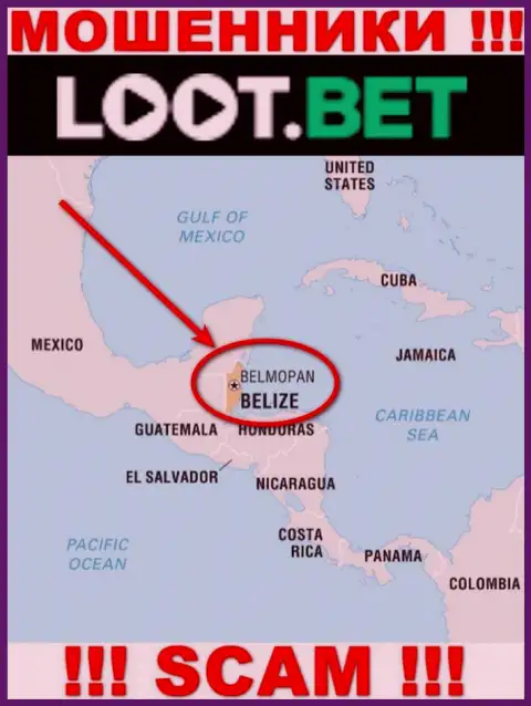 Советуем избегать сотрудничества с аферистами Loot Bet, Belize - их официальное место регистрации
