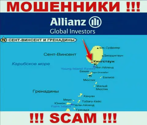AllianzGlobalInvestors свободно оставляют без денег, поскольку обосновались на территории - Kingstown, St. Vincent and the Grenadines