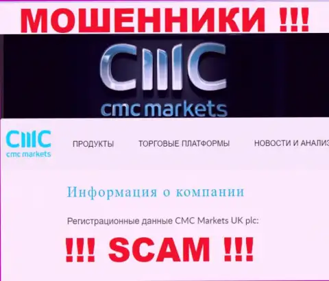 Свое юридическое лицо компания CMC Markets не скрывает - CMC Markets UK plc