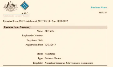 Регистрация дилинговой организации Зиннейра регулятором Австралии